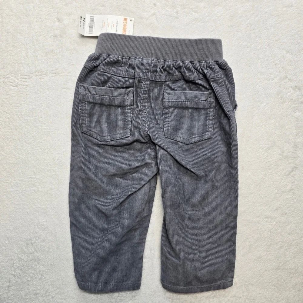 Gymboree Corduroy Pants Gray Straight‎ Elastic Waist Baby 12-18M